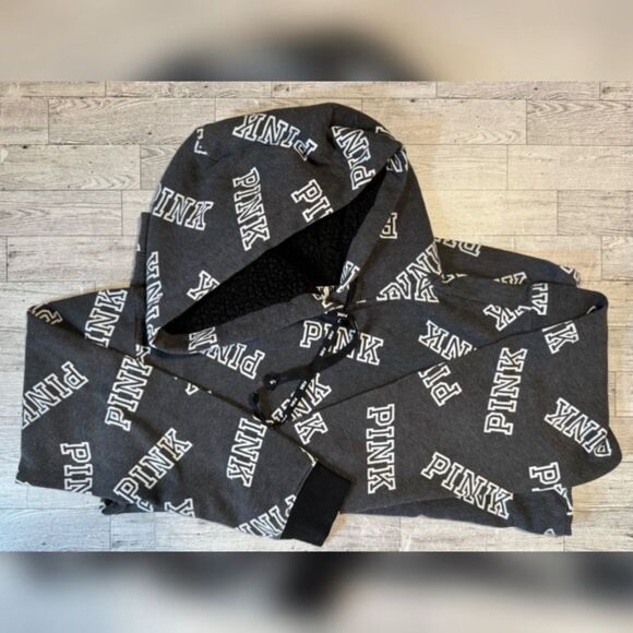 VS Pink, Retro, Sherpa Lined, Pullover Logo Hoodie - Picture 14 of 15